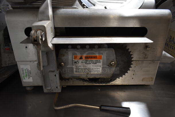 Globe 3750 Stainless Steel Commercial Countertop Automatic Meat Slicer w/ Blade Sharpener. 115 Volts, 1 Phase. Tested and Powers On But Parts Do Not Move - Image 2 of 8