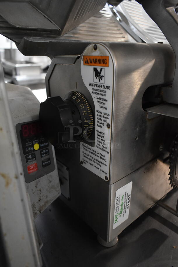 Globe 3750 Stainless Steel Commercial Countertop Automatic Meat Slicer w/ Blade Sharpener. 115 Volts, 1 Phase. Tested and Powers On But Parts Do Not Move - Image 5 of 8