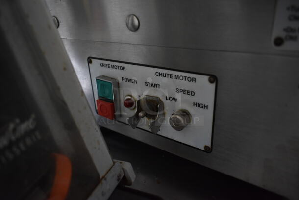 Globe 3750 Stainless Steel Commercial Countertop Automatic Meat Slicer w/ Blade Sharpener. 115 Volts, 1 Phase. Tested and Powers On But Parts Do Not Move - Image 6 of 8