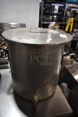 Metal Pot w/ Spigot and Lid. 