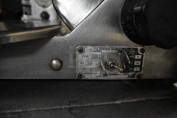 Globe 500 Stainless Steel Commercial Countertop Automatic Meat Slicer w/ Blade Sharpener. 115 Volts, 1 Phase. Tested and Working! - Image 6 of 6