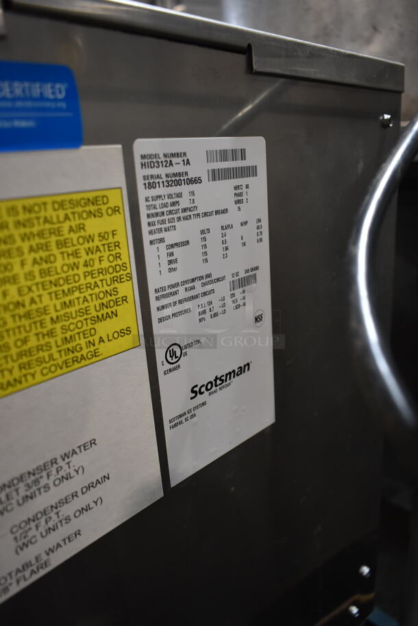 2018 Scotsman HID312A-1A Stainless Steel Commercial Countertop Meridian Ice Machine and Water Dispenser - 12 lb. Bin Storage. 115 Volts, 1 Phase. - Image 5 of 5