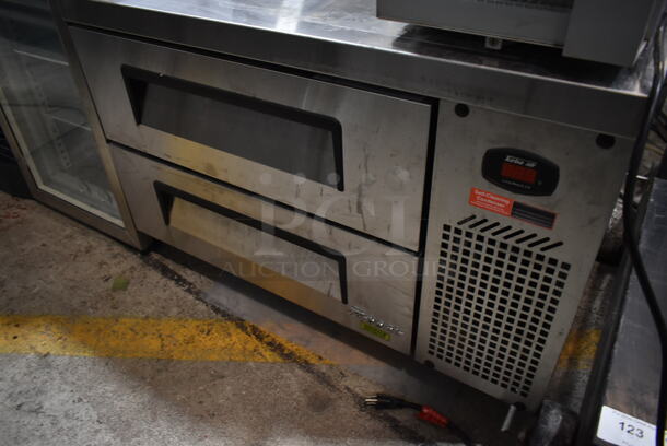 Turbo Air Stainless Steel Commercial 2 Drawer Chef Base on Commercial Casters. Tested and Working! - Image 3 of 6
