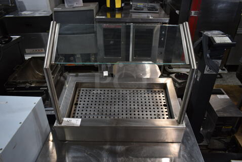 Stainless Steel Countertop Display w/ Sneeze Guard. 