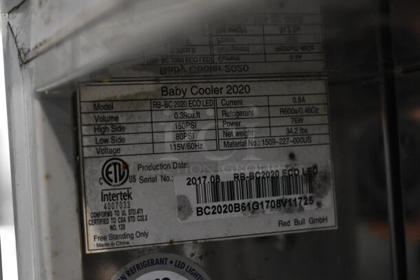 Red Bull RB-BC 2020 ECO LED Metal Mini Cooler Merchandiser. 115 Volts, 1 Phase. Tested and Powers On But Does Not Get Cold - Image 5 of 5