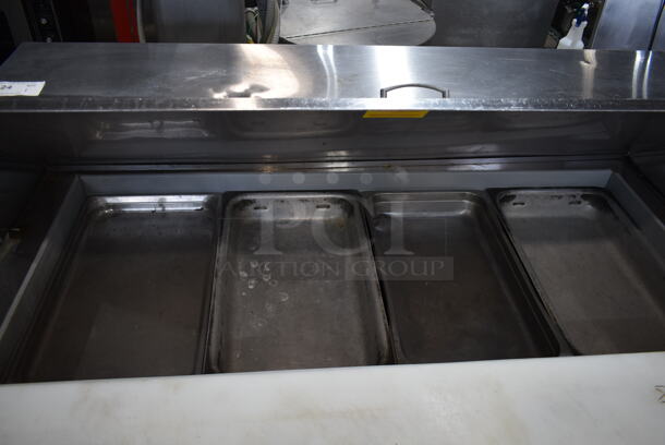 Edesa EDMT-60-24 Stainless Steel Commercial Sandwich Salad Prep Table Bain Marie Mega Top on Commercial Casters. 115 Volts, 1 Phase. Tested and Powers On But Does Not Get Cold - Image 4 of 9