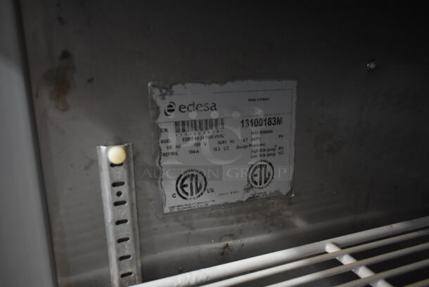 Edesa EDMT-60-24 Stainless Steel Commercial Sandwich Salad Prep Table Bain Marie Mega Top on Commercial Casters. 115 Volts, 1 Phase. Tested and Powers On But Does Not Get Cold - Image 8 of 9