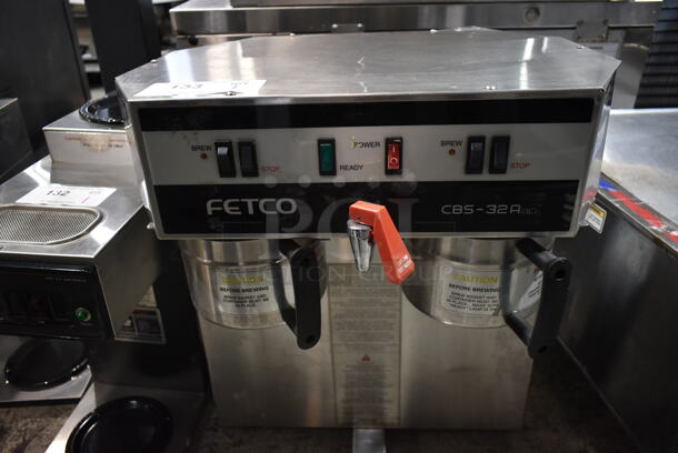 Fetco CBS-32Aap Stainless Steel Commercial Countertop Double Coffee Machine w/ Hot Water Dispenser and 2 Metal Brew Baskets. 120/208-240 Volts, 1 Phase.  - Image 2 of 6