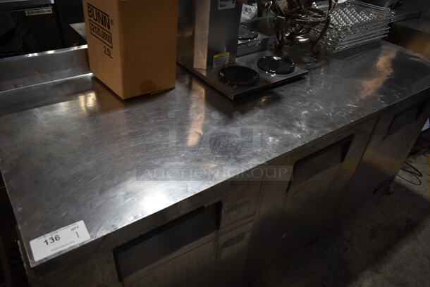 True TWT-72 Stainless Steel Commercial 3 Door Work Top Cooler on Commercial Casters. 115 Volts, 1 Phase. Tested and Working! - Image 2 of 9