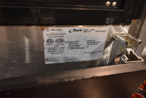 Structural Concepts Oasis C3Z3667 Black 36 1/2" Horizontal Air Curtain Display Case with Dry Top Display. 120 Volts, 1 Phase. Tested and Working! - Image 7 of 7