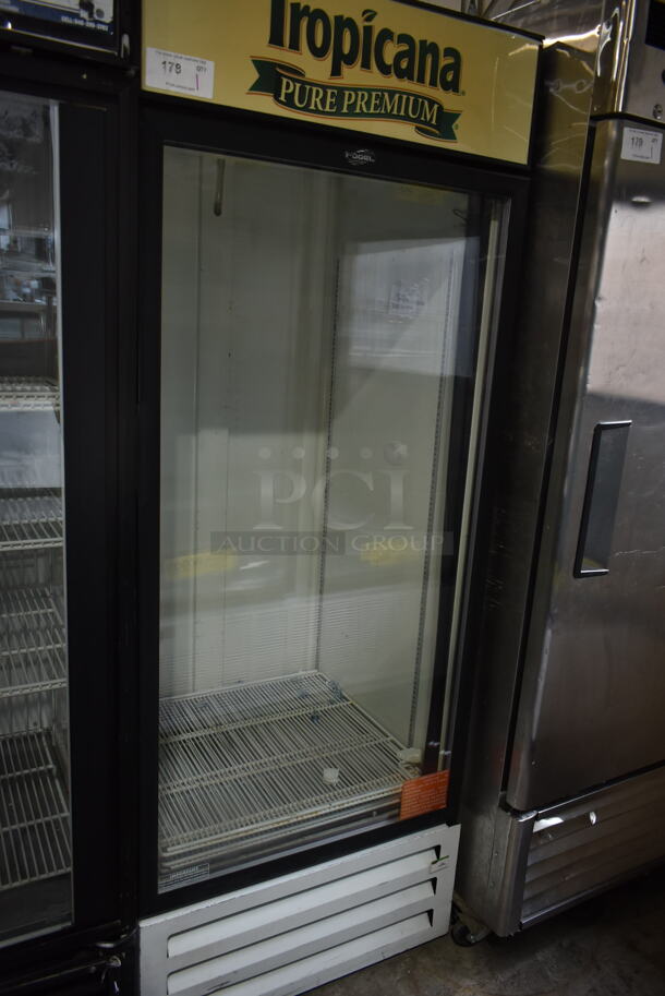 Cornelius Metal Commercial Single Door Reach In Cooler Merchandiser w/ Poly Coated Racks. 115 Volts, 1 Phase. Tested and Working! - Image 1 of 8
