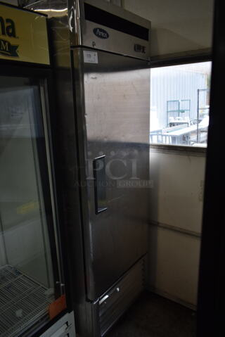 2014 Atosa MBF8501 Stainless Steel Commercial Single Door Reach In Cooler on Commercial Casters. 115 Volts, 1 Phase. Tested and Powers On But Does Not Get Cold