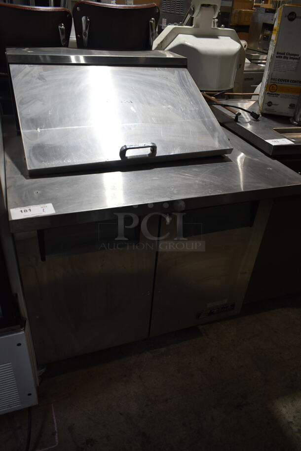 True TSSU-36-12M-B Stainless Steel Commercial Sandwich Salad Prep Table Bain Marie Mega Top on Commercial Casters. 115 Volts, 1 Phase. Tested and Powers On But Does Not Get Cold - Image 1 of 8