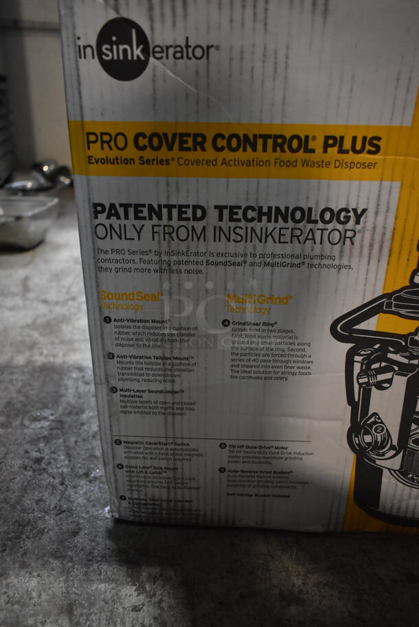 IN ORIGINAL BOX! Insinkerator Pro Cover Control Plus Garbage Disposal - Image 3 of 9