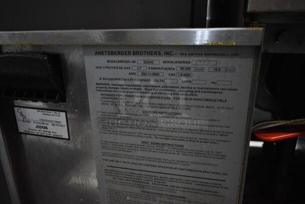 Anets SLG40 Stainless Steel Commercial Floor Style Propane Gas Powered Deep Fat Fryer. 90,000 BTU.  - Image 5 of 5