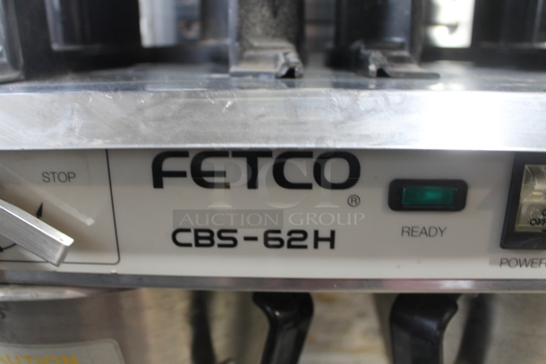 Fetco CBS-62H Stainless Steel Commercial Countertop Double Coffee Machine w/ Hot Water Dispenser, 2 Satellite Servers and 2 Metal Brew Baskets. 120/208-240 Volts, 1 Phase.  - Image 12 of 12