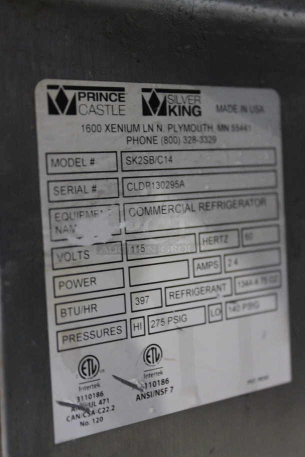 Silver King SK2SB/C14 Stainless Steel Commercial Countertop Lettuce Crisper. 115 Volts, 1 Phase. Tested and Working!
 - Image 5 of 6
