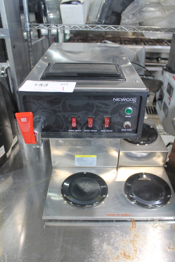 Newco NKLP3AF Stainless Steel Commercial Countertop 3 Burner Coffee Machine. 120 Volts, 1 Phase.  - Image 2 of 7