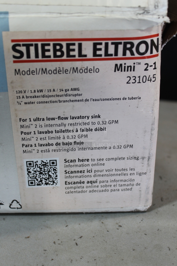 IN ORIGINAL BOX! Stiebel Eltron Mini 2-1 231045 Tankless Electric Water Heater.  - Image 4 of 4