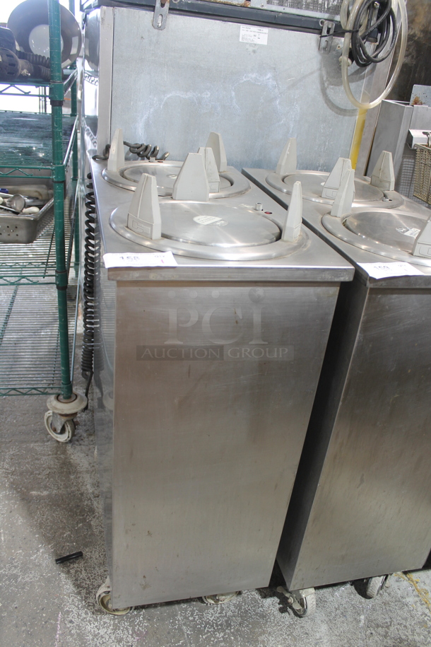 Carter Hoffmann UH-210 Stainless Steel Commercial Floor Style 2 Well Plate Return on Commercial Casters. 120 Volts, 1 Phase. Tested and Working! - Image 2 of 5