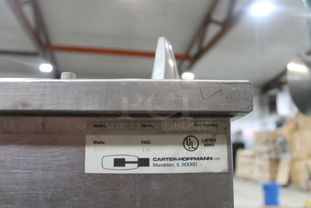 Carter Hoffmann UH-210 Stainless Steel Commercial Floor Style 2 Well Plate Return on Commercial Casters. 120 Volts, 1 Phase. Tested and Working! - Image 4 of 5