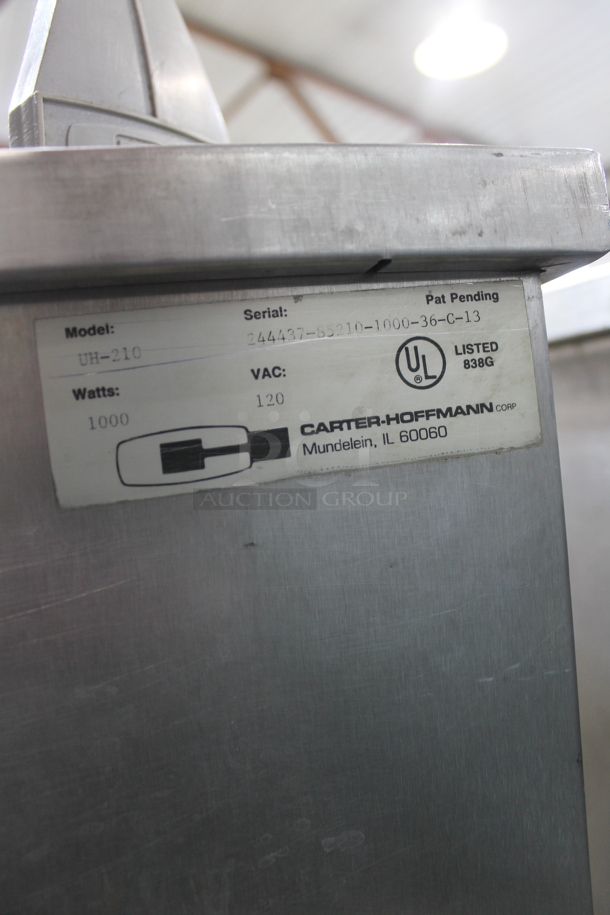 Carter Hoffmann UH-210 Stainless Steel Commercial Floor Style 2 Well Plate Return on Commercial Casters. 120 Volts, 1 Phase. Tested and Working! - Image 5 of 5