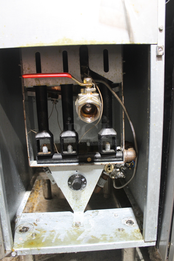 Vulcan 1VEG35M-1 Stainless Steel Commercial Floor Style Natural Gas Powered Deep Fat Fryer w/ 2 Metal Fry Baskets. 69,000 BTU.  - Image 4 of 5