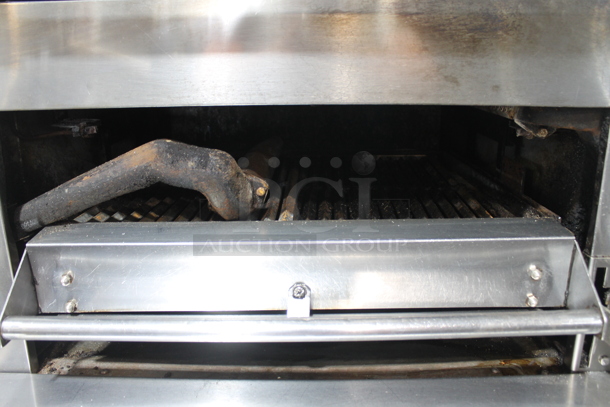 Garland M60XS Stainless Steel Commercial Floor Style Natural Gas Powered Vertical Upright Broiler.  - Image 2 of 9