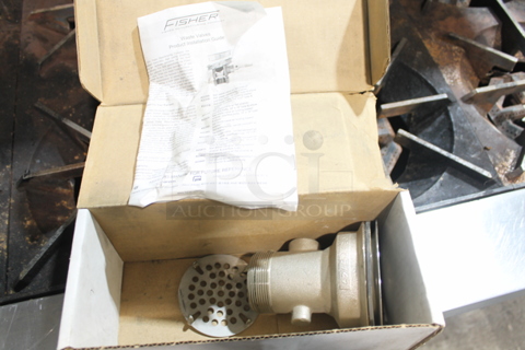 IN ORIGINAL BOX! Fisher 22209 Drainking Stainless Steel Ball Waste Valve Flat Strainer. 
