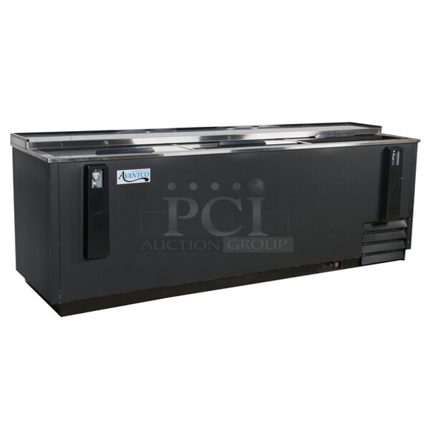 BRAND NEW SCRATCH AND DENT! 2023 Avantco 178HBB95HC Metal Commercial Back Bar Bottle Cooler w/ 3 Sliding Lids. 115 Volts, 1 Phase. Tested and Working! - Image 1 of 6