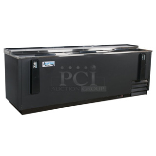 BRAND NEW SCRATCH AND DENT! 2023 Avantco 178HBB95HC Metal Commercial Back Bar Bottle Cooler w/ 3 Sliding Lids. 115 Volts, 1 Phase. Tested and Working!