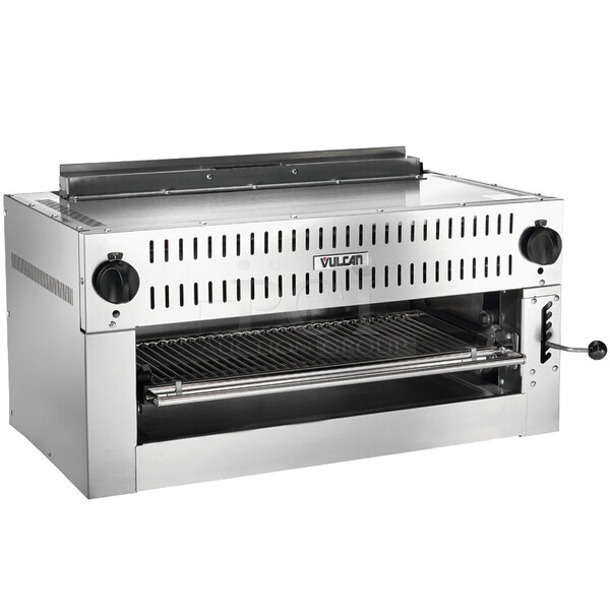 BRAND NEW SCRATCH AND DENT! Vulcan 36IRBP Stainless Steel Commercial Natural Gas Powered Infrared Salamander Broiler. 30,000 BTU.  - Image 1 of 4