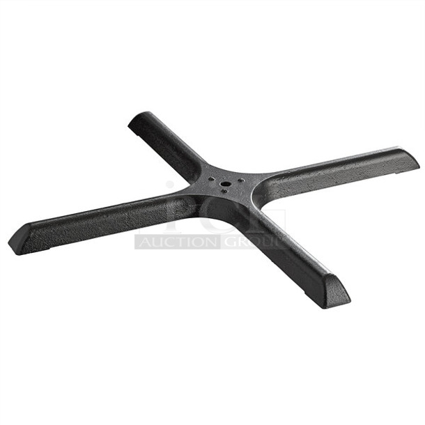 BRAND NEW SCRATCH AND DENT! Lancaster Table & Seating 164TB3030 30" x 30" Cross Cast Iron Table Base Plate - Image 1 of 3