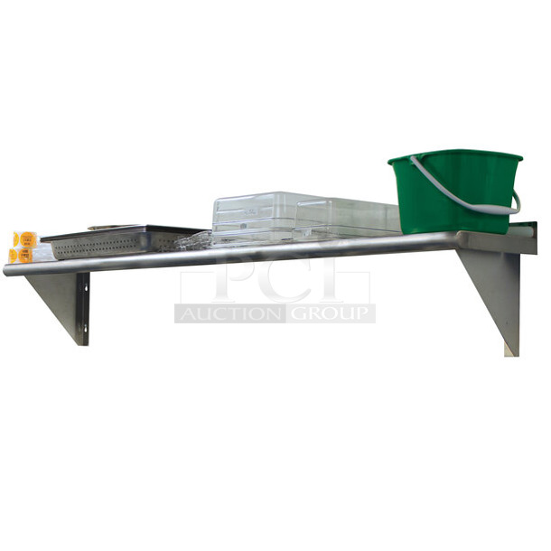 BRAND NEW SCRATCH AND DENT! Advance Tabco WS-10-48 10" x 48" Wall Shelf - Stainless Steel - Image 1 of 2