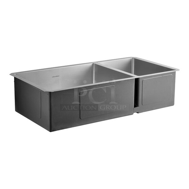 BRAND NEW SCRATCH AND DENT! American Standard 18CR.9351800.075 Pekoe 35" x 18" 18 Gauge Stainless Steel Two Compartment Undermount Sink - Image 1 of 3