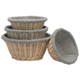 BRAND NEW SCRATCH AND DENT! Matfer Bourgeat 118510 980118510 8 1/4" Linen Lined Wicker Round Banneton Proofing Basket