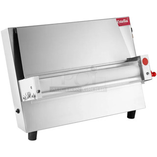 BRAND NEW SCRATCH AND DENT! Estella 348EDS18S Stainless Steel Commercial Countertop Dough Sheeter. 120 Volts, 1 Phase. 