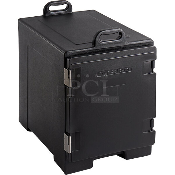 BRAND NEW SCRATCH AND DENT! Carlisle 215PANCAR5BK Black Poly Insulated Food Carrying Case.  - Image 1 of 7