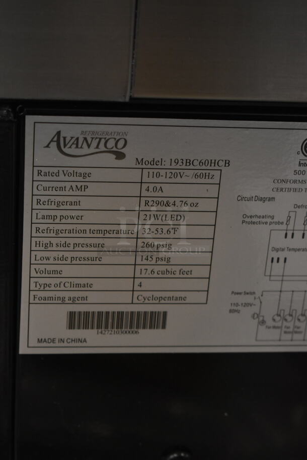 BRAND NEW SCRATCH AND DENT! Avantco 193BC60HCB Metal Commercial Floor Style Deli Display Case Merchandiser. See Pictures For Glass Damage. 110-120 Volts, 1 Phase. Tested and Working! - Image 4 of 5