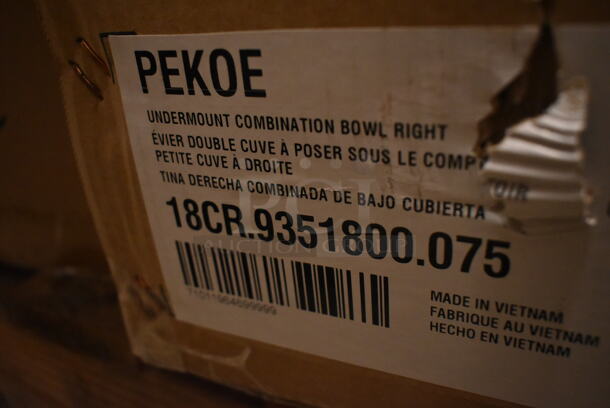 BRAND NEW SCRATCH AND DENT! American Standard 18CR.9351800.075 Pekoe 35" x 18" 18 Gauge Stainless Steel Two Compartment Undermount Sink - Image 2 of 3