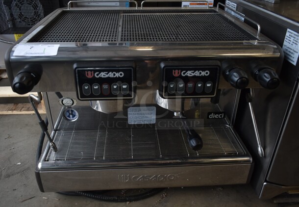 Casadio Stainless Steel Commercial Countertop 2 Group Espresso Machine w/ Portafilter and 2 Steam Wands. 208 Volts, 1 Phase.  - Image 1 of 9