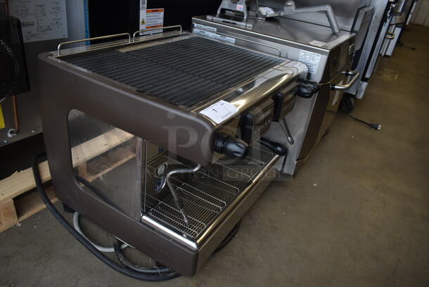 Casadio Stainless Steel Commercial Countertop 2 Group Espresso Machine w/ Portafilter and 2 Steam Wands. 208 Volts, 1 Phase.  - Image 7 of 9
