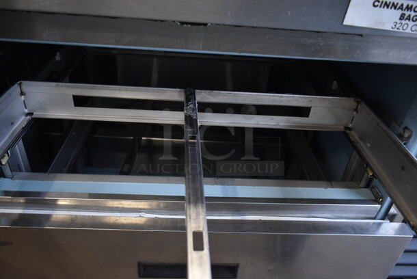 Delfield Stainless Steel Commercial Sandwich Salad Prep Table Bain Marie Mega Top w/ 4 Drawers. 115 Volts, 1 Phase. Tested and Powers On But Does Not Get Cold - Image 5 of 8