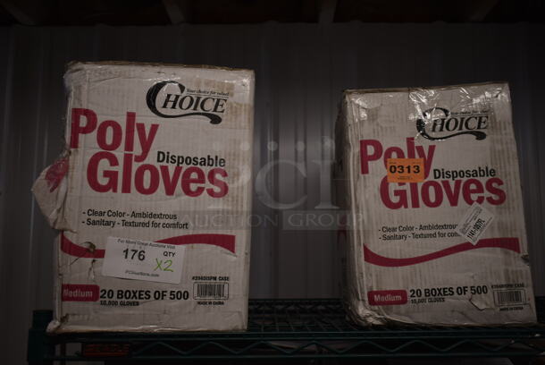 2 BRAND NEW SCRATCH AND DENT! Boxes of Choice 394DISPM CASE Choice Disposable Poly Gloves - Medium for Food Service - 10000/Case. 2 Times Your Bid! - Image 3 of 4