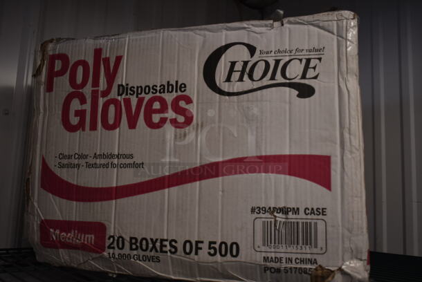 2 BRAND NEW SCRATCH AND DENT! Boxes of Choice 394DISPM CASE Choice Disposable Poly Gloves - Medium for Food Service - 10000/Case. 2 Times Your Bid! - Image 4 of 4