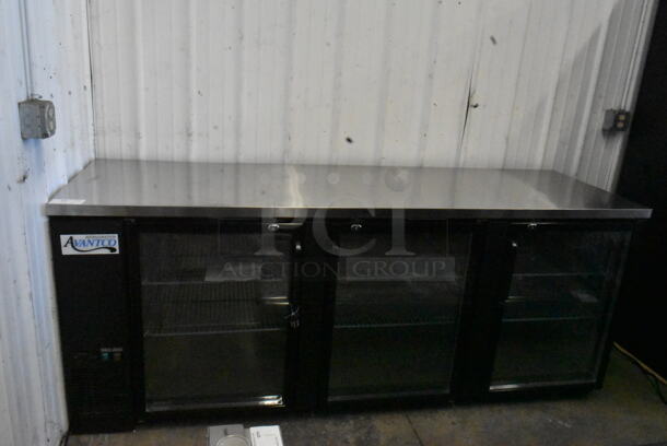 BRAND NEW SCRATCH AND DENT! 2023 Avantco 178UBB4GHC Stainless Steel Commercial 3 Door Back Bar Cooler Merchandiser. 115 Volts, 1 Phase. Tested and Working! - Image 2 of 9