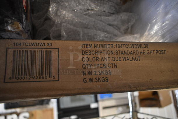 BRAND NEW SCRATCH AND DENT! Lancaster Table & Seating 164TCLWDWL30 Antique Wood Finish Table Post. - Image 4 of 4
