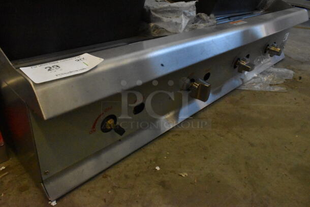 BRAND NEW SCRATCH AND DENT! Cooking Performance Group CPG 351CLCPG48NL Stainless Steel Commercial Natural Gas Powered Countertop Lava Briquette Charbroiler. 160,000 BTU.  - Image 3 of 6