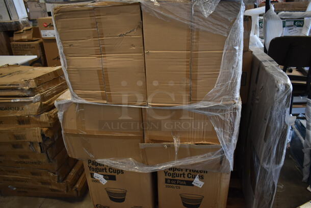 PALLET LOT of 19 BRAND NEW SCRATCH AND DENT! Boxes Including 2 Box of 50010W Choice 10 oz. White Poly Paper Hot Cup - 1000/Case, 2 Box P150BLK Solo 1.5 oz. Black Polystyrene Souffle / Portion Cup - 2500/Case, 3 Arcoroc V4025 Romeo Martini Glasses, Creative Converting 28103981 16 oz. Bermuda Blue Plastic Cup - 20/Pack, 2 Box 760IC08P Choice 8 oz. Pink Paper Frozen Yogurt / Food Cup - 1000/Case. 19 Times Your Bid! - Image 7 of 9