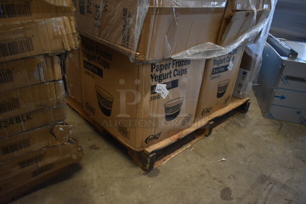 PALLET LOT of 19 BRAND NEW SCRATCH AND DENT! Boxes Including 2 Box of 50010W Choice 10 oz. White Poly Paper Hot Cup - 1000/Case, 2 Box P150BLK Solo 1.5 oz. Black Polystyrene Souffle / Portion Cup - 2500/Case, 3 Arcoroc V4025 Romeo Martini Glasses, Creative Converting 28103981 16 oz. Bermuda Blue Plastic Cup - 20/Pack, 2 Box 760IC08P Choice 8 oz. Pink Paper Frozen Yogurt / Food Cup - 1000/Case. 19 Times Your Bid! - Image 9 of 9